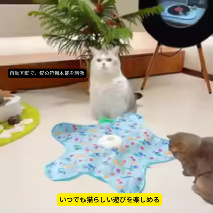 猫用タッチ式かくれんぼトイ｜自動回転・USB充電式