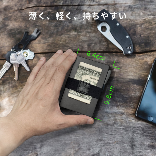 カードが落ちにくいロック式。ポップアップ式カードウォレット AirTag対応