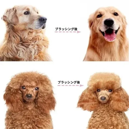両面グルーミングブラシ 犬・猫用 抜け毛＆毛玉取り 2WAYトリマー