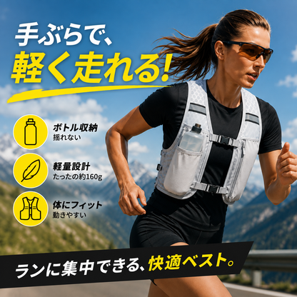 軽量ランニングベスト｜ランニングバッグ・スマホ＆ボトル収納