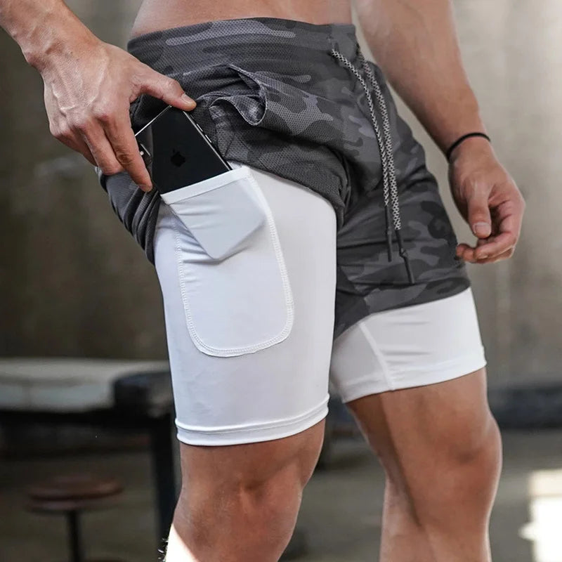 多機能収納 2in1 スポーツハーフパンツ