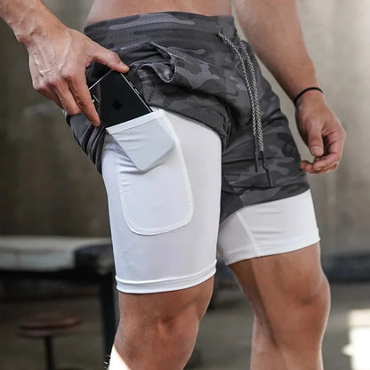 多機能収納 2in1 スポーツハーフパンツ