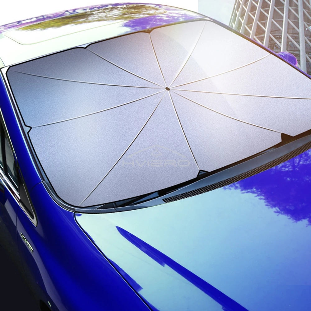 傘型フロントサンシェード｜夏の車内熱気・日差し対策に